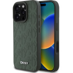 DKNY PU Leather Grid Pattern Magsafe Case for iPhone 16 Pro Green - (DKHMP16LPSGPHMN)