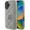 DKNY PU Leather Quilted Stack Logo Case for iPhone 16 Plus Grey - (DKHCP16MPQDSLG)