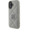 DKNY PU Leather Quilted Stack Logo Case for iPhone 16 Plus Grey - (DKHCP16MPQDSLG)