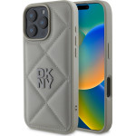 DKNY PU Leather Quilted Stack Logo Case for iPhone 16 Pro Max Grey - (DKHCP16XPQDSLG)