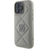 DKNY PU Leather Quilted Stack Logo Case for iPhone 16 Pro Max Grey - (DKHCP16XPQDSLG)