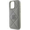 DKNY PU Leather Quilted Stack Logo Case for iPhone 16 Pro Max Grey - (DKHCP16XPQDSLG)