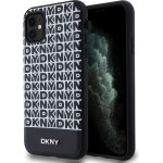 DKNY PU Leather Repeat Pattern Bottom Stripe MagSafe Case for iPhone 11 Black - (DKHMN61PSOSPK)