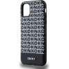 DKNY PU Leather Repeat Pattern Bottom Stripe MagSafe Case for iPhone 11 Black - (DKHMN61PSOSPK)