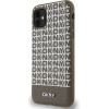 DKNY PU Leather Repeat Pattern Bottom Stripe MagSafe Case for iPhone 11 Brown - (DKHMN61PSOSPW)