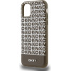 DKNY PU Leather Repeat Pattern Bottom Stripe MagSafe Case for iPhone 11 Brown - (DKHMN61PSOSPW)