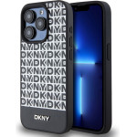 DKNY PU Leather Repeat Pattern Bottom Stripe MagSafe Case for iPhone 13 Pro Max Black - (DKHMP13XPSOSPK)