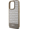 DKNY PU Leather Repeat Pattern Bottom Stripe MagSafe Case for iPhone 13 Pro Max Brown - (DKHMP13XPSOSPW)