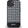 DKNY PU Leather Repeat Pattern Bottom Stripe MagSafe Case for iPhone 14 Black - (DKHMP14SPSOSPK)
