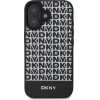 DKNY PU Leather Repeat Pattern Bottom Stripe MagSafe Case for iPhone 16 Plus Black - (DKHMP16MPSOSPK)