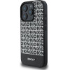 DKNY PU Leather Repeat Pattern Bottom Stripe MagSafe Case for iPhone 16 Pro Max Black - (DKHMP16XPSOSPK)