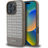 DKNY PU Leather Repeat Pattern Bottom Stripe MagSafe Case for iPhone 16 Pro Max Brown - (DKHMP16XPSOSPW)