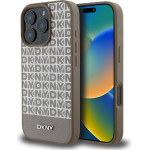 DKNY PU Leather Repeat Pattern Bottom Stripe MagSafe Case for iPhone 16 Pro Max Brown - (DKHMP16XPSOSPW)