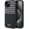 DKNY PU Leather Repeat Pattern Card Pocket Case for iPhone 15 Black - (DKHCP15SPCRTHLK)