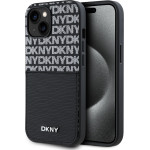 DKNY PU Leather Repeat Pattern Card Pocket Case for iPhone 15 Black - (DKHCP15SPCRTHLK)