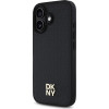 DKNY PU Leather Repeat Pattern Stack Logo MagSafe Case for iPhone 16 Plus Black - (DKHMP16MPSHRPSK)