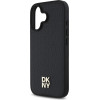 DKNY PU Leather Repeat Pattern Stack Logo MagSafe Case for iPhone 16 Plus Black - (DKHMP16MPSHRPSK)