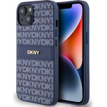 DKNY PU Leather Repeat Pattern Tonal Stripe Case for iPhone 14 Blue - (DKHCP14SPRTHSLB)