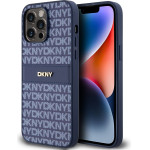 DKNY PU Leather Repeat Pattern Tonal Stripe Case for iPhone 14 Pro Blue - (DKHCP14LPRTHSLB)
