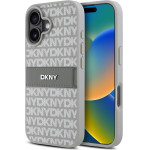 DKNY PU Leather Repeat Pattern Tonal Stripe Case for iPhone 16 Beige - (DKHCP16SPRTHSLE)