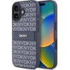 DKNY PU Leather Repeat Pattern Tonal Stripe Case for iPhone 16 Blue - (DKHCP16SPRTHSLB)
