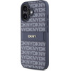 DKNY PU Leather Repeat Pattern Tonal Stripe Case for iPhone 16 Blue - (DKHCP16SPRTHSLB)