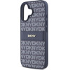DKNY PU Leather Repeat Pattern Tonal Stripe Case for iPhone 16 Blue - (DKHCP16SPRTHSLB)