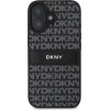 DKNY PU Leather Repeat Pattern Tonal Stripe Case for iPhone 16 Plus Black - (DKHCP16MPRTHSLK)