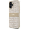 DKNY PU Leather Repeat Pattern Tonal Stripe Case for iPhone 16 Plus Pink - (DKHCP16MPRTHSLP)