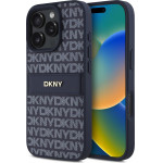DKNY PU Leather Repeat Pattern Tonal Stripe Case for iPhone 16 Pro Max Blue - (DKHCP16XPRTHSLB)