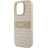 DKNY PU Leather Repeat Pattern Tonal Stripe Case for iPhone 16 Pro Max Pink - (DKHCP16XPRTHSLP)