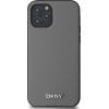 DKNY PU Leather Silver Metal Logo Magsafe Case for iPhone 12/12 Pro Grey - (DKHMP12MPGHLMS)
