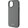 DKNY PU Leather Silver Metal Logo Magsafe Case for iPhone 13 Grey - (DKHMP13MPGHLMS)