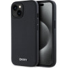 DKNY PU Leather Silver Metal Logo Magsafe Case for iPhone 14 Black - (DKHMP14SPGHLMK)