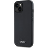 DKNY PU Leather Silver Metal Logo Magsafe Case for iPhone 14 Black - (DKHMP14SPGHLMK)
