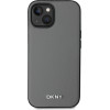 DKNY PU Leather Silver Metal Logo Magsafe Case for iPhone 14 Grey - (DKHMP14SPGHLMS)