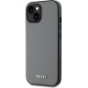 DKNY PU Leather Silver Metal Logo Magsafe Case for iPhone 14 Grey - (DKHMP14SPGHLMS)
