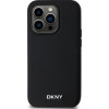 DKNY PU Leather Silver Metal Logo Magsafe Case for iPhone 14 Pro Black - (DKHMP14LPGHLMK)