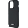 DKNY PU Leather Silver Metal Logo Magsafe Case for iPhone 14 Pro Black - (DKHMP14LPGHLMK)
