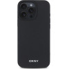 DKNY PU Leather Silver Metal Logo Magsafe Case for iPhone 16 Pro Black - (DKHMP16LPGHLMK)