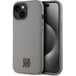 DKNY PU Leather Stack Logo Magsafe Case for iPhone 15 Grey - (DKHMP15SPSMCSLE)