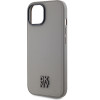 DKNY PU Leather Stack Logo Magsafe Case for iPhone 15 Grey - (DKHMP15SPSMCSLE)