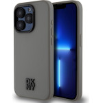 DKNY PU Leather Stack Logo Magsafe Case for iPhone 15 Pro Grey - (DKHMP15LPSMCSLE)