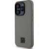 DKNY PU Leather Stack Logo Magsafe Case for iPhone 15 Pro Grey - (DKHMP15LPSMCSLE)