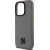 DKNY PU Leather Stack Logo Magsafe Case for iPhone 15 Pro Grey - (DKHMP15LPSMCSLE)