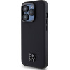 DKNY PU Leather Stack Logo Magsafe Case for iPhone 15 Pro Max Black - (DKHMP15XPSMCSLK)