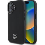 DKNY PU Leather Stack Logo Magsafe Case for iPhone 16 Black - (DKHMP16SPSMCSLK)
