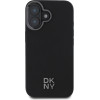 DKNY PU Leather Stack Logo Magsafe Case for iPhone 16 Black - (DKHMP16SPSMCSLK)