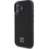 DKNY PU Leather Stack Logo Magsafe Case for iPhone 16 Black - (DKHMP16SPSMCSLK)