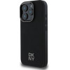 DKNY PU Leather Stack Logo Magsafe Case for iPhone 16 Pro Black - (DKHMP16LPSMCSLK)